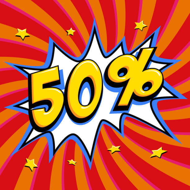 50 percent off back comic issues