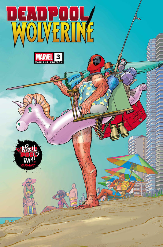 Deadpool Wolverine # 3 Aaron Kuder Variante del día de piscinas de abril