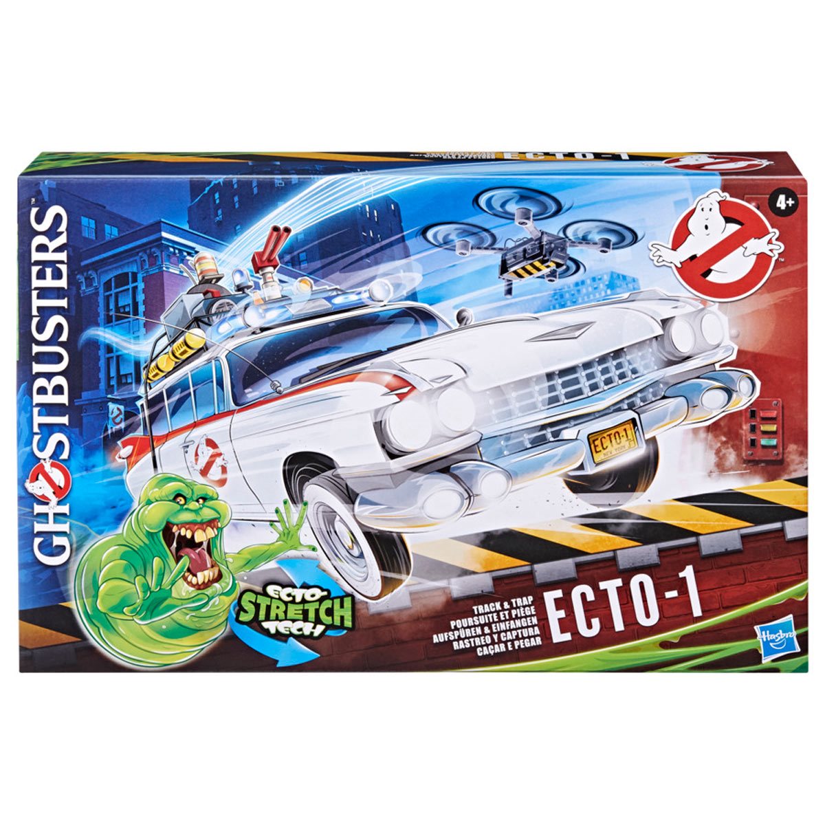 Ghostbusters Track &amp; Trap Ecto-1 Toy Vehicle with Fright Features Ecto-Stretch Tech Slimer