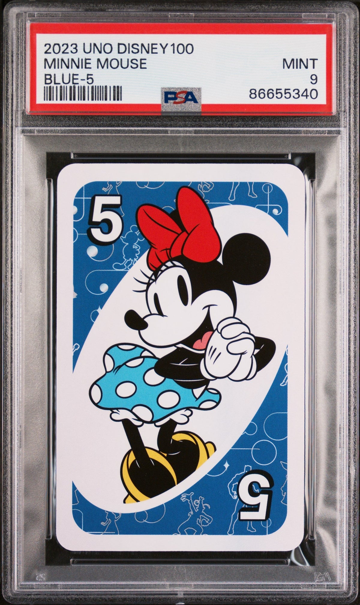 2023 UNO DISNEY 100 MINNIE MOUSE BLUE 5 PSA 9