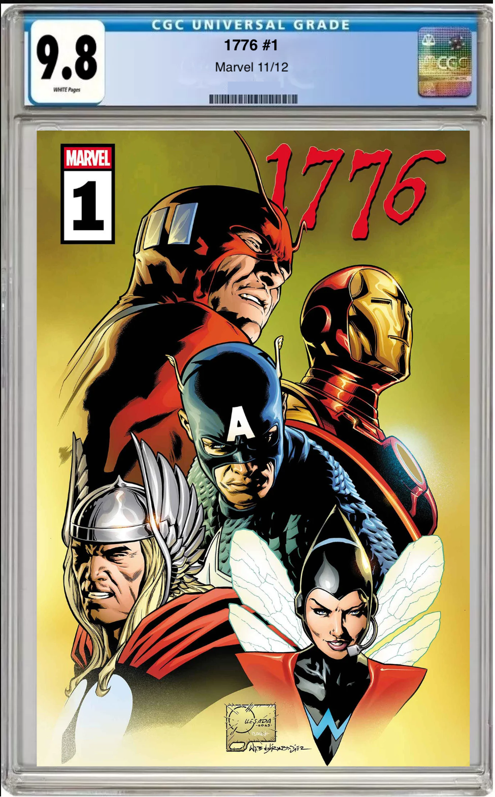 1776 #1 CGC 9.8 Joe Quesada Avengers Cover comic book.