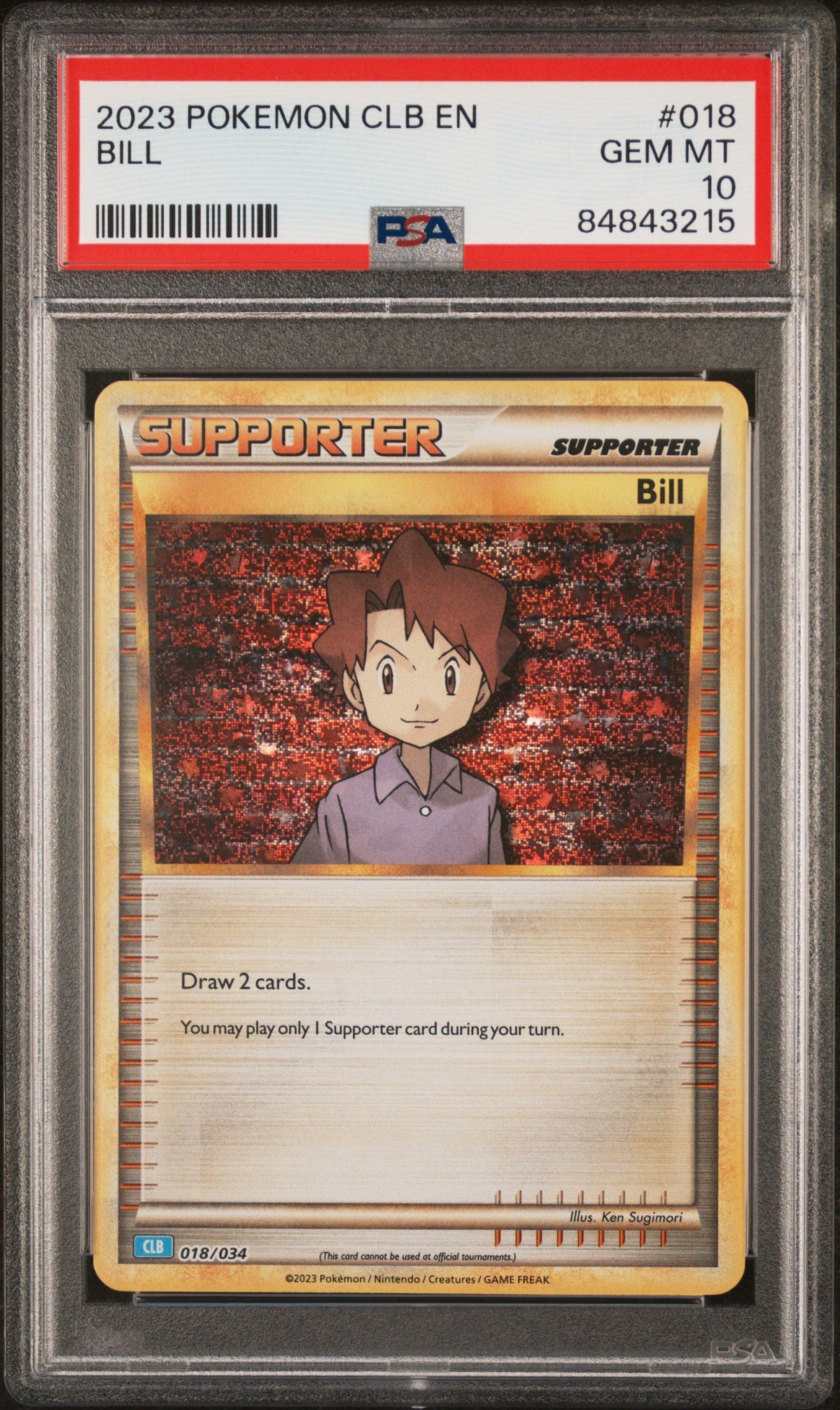2023 POKEMON BLASTOISE &amp; SUICUNE ex DECK BILL #18 PSA 10