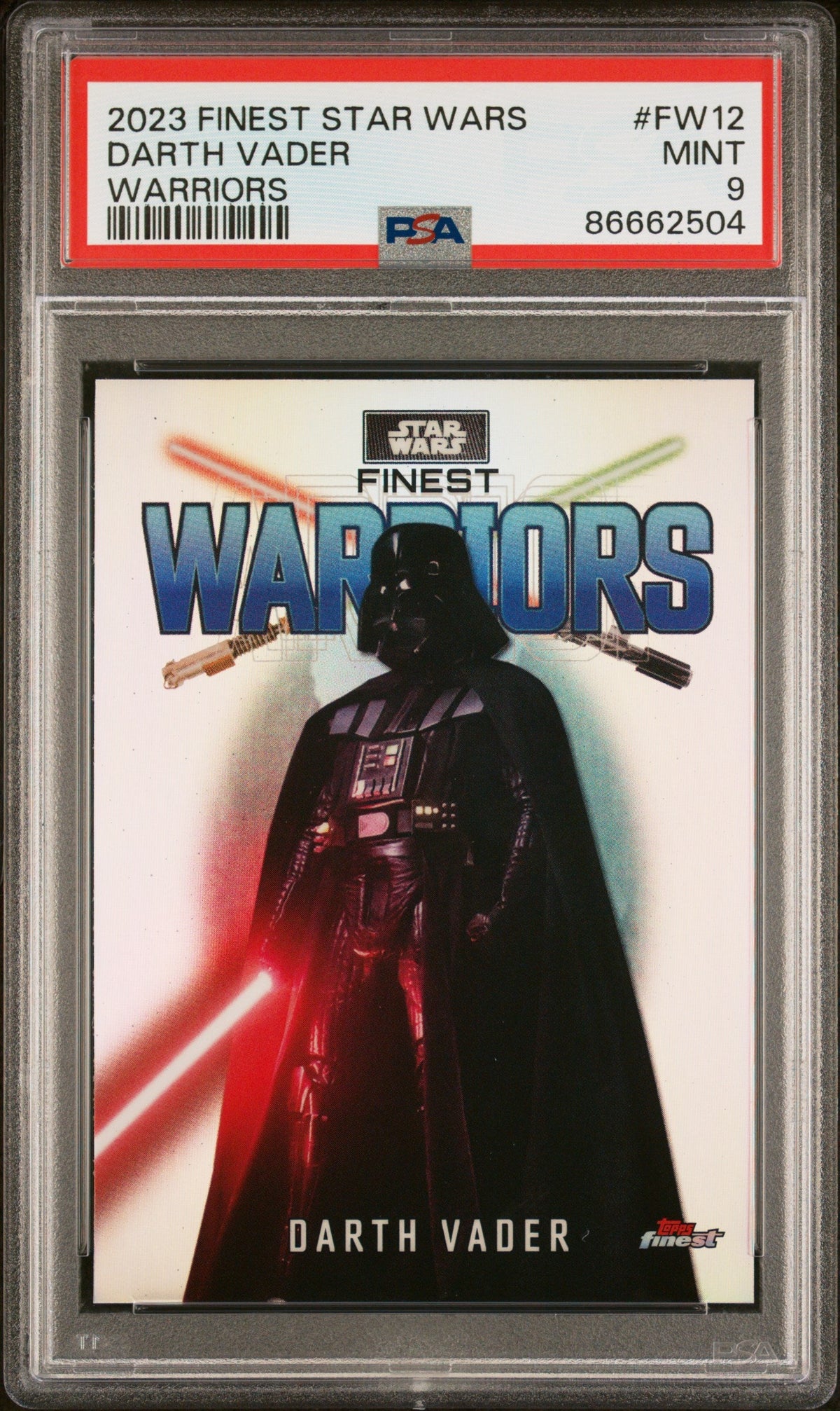 2023 TOPPS FINEST STAR WARS FINEST WARRIORS DARTH VADER  #FW12 - PSA 9
