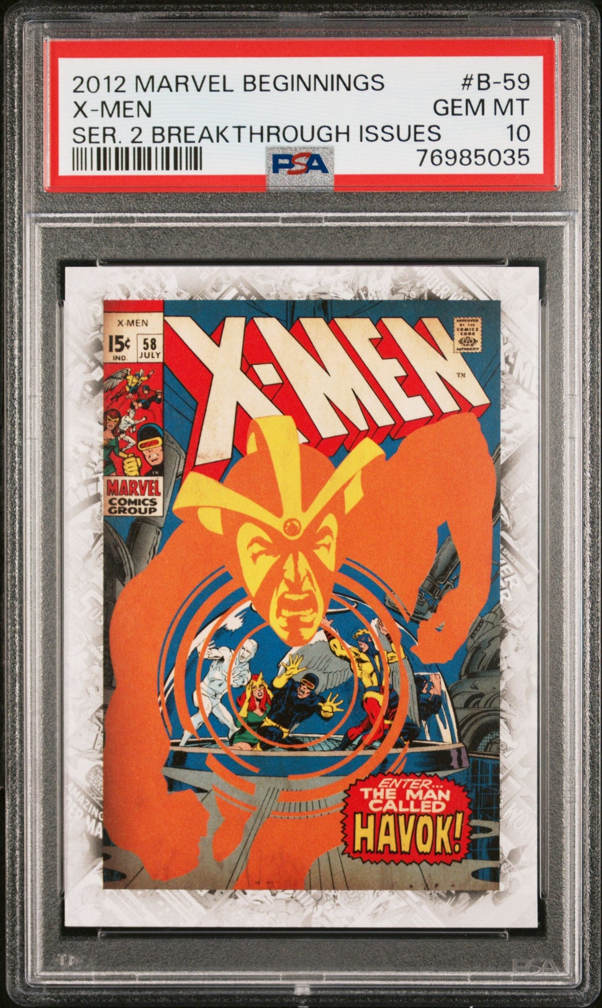 2012 MARVEL BEGINNINGS SERIES 2 BREAKTHROUGH ISSUES X-MEN #B-59 - PSA 10