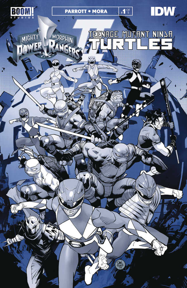 Mighty Morphin Power Rangers / Teenage Mutant Ninja Turtles II Black &amp; White Edition (2023) #1