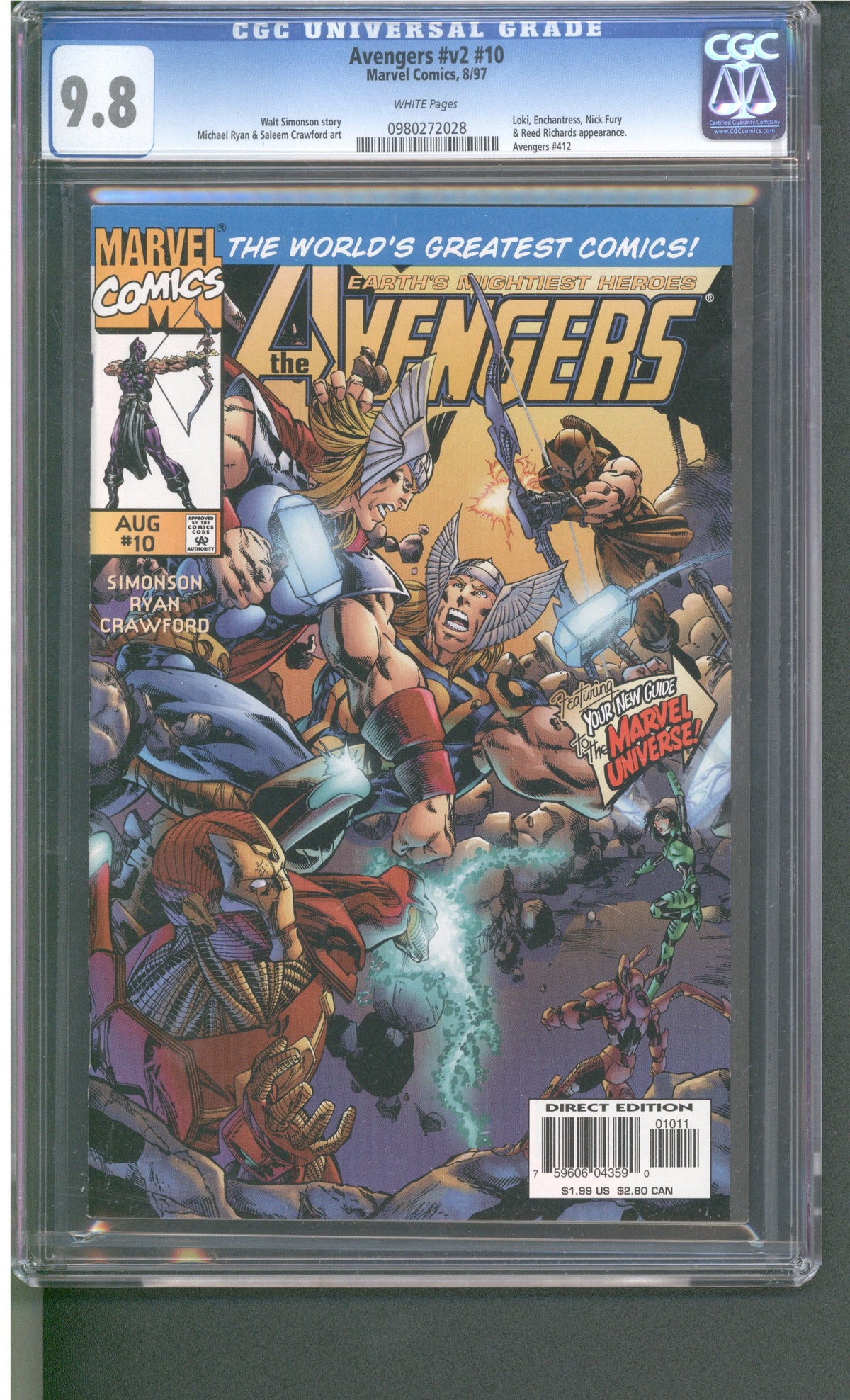 Avengers #v2 #10 (8/97) Graded CGC 9.8