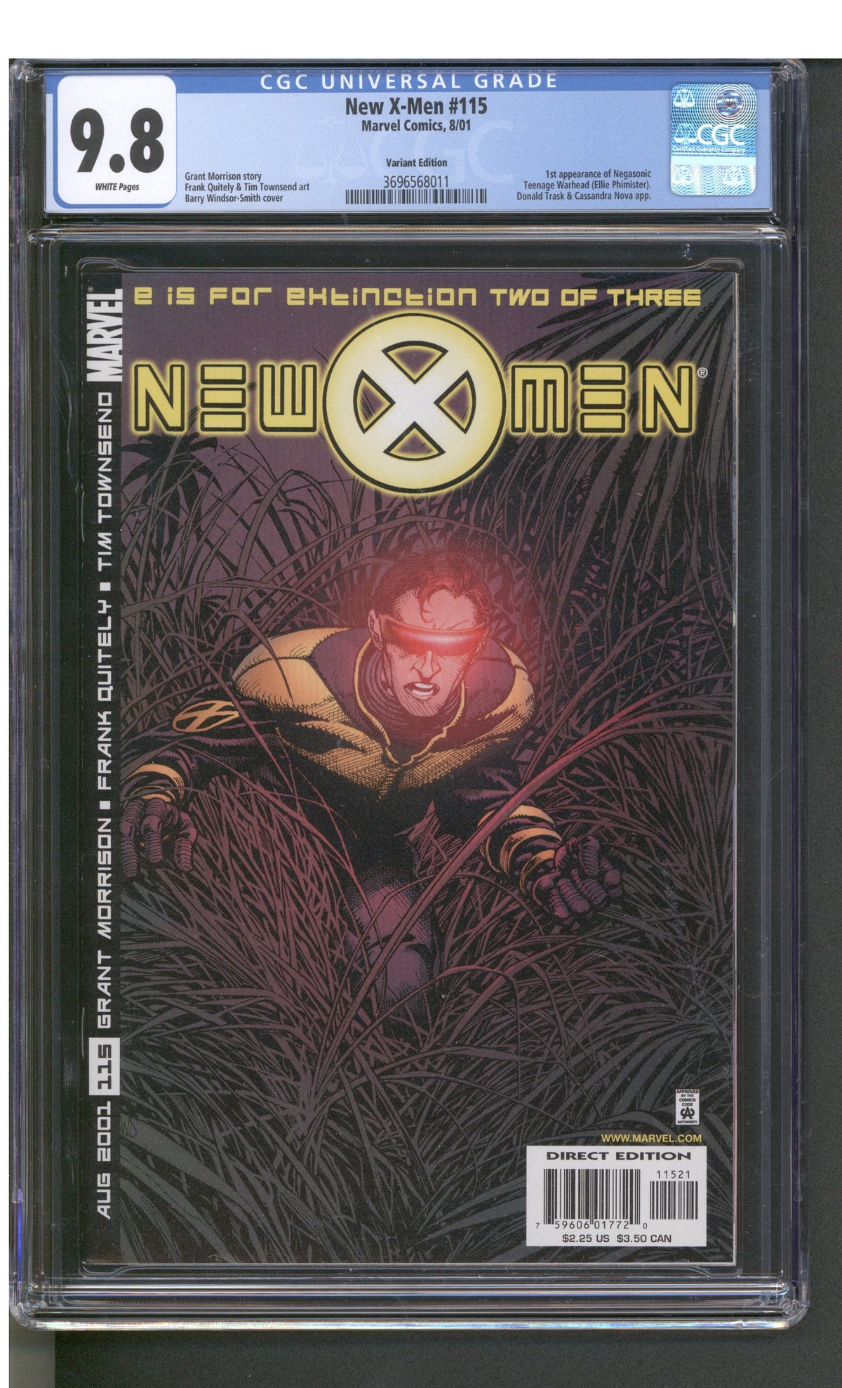 New X-Men #115 (8/01) Graded CGC 9.8 Variant Edition