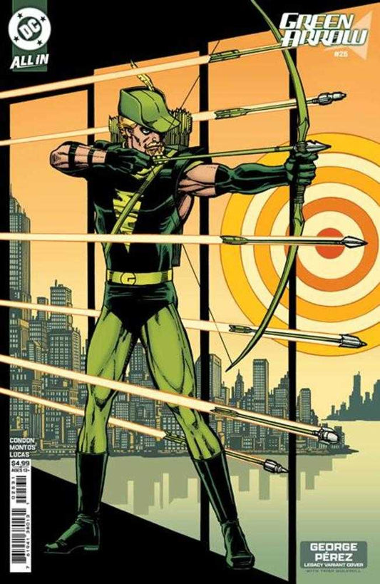 Flecha Verde n.° 25, portada D, George Perez, variante de cartulina Legacy