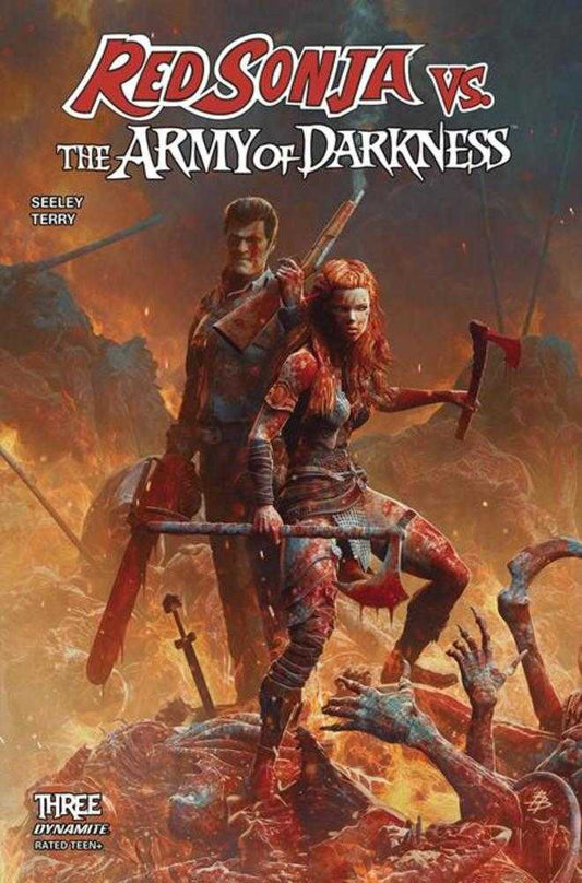 Red Sonja vs. El Ejército de las Tinieblas #3, portada de Bjorn Barends