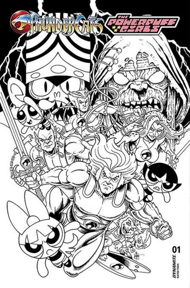 Thundercats Powerpuff Girls #1 Cover O Inc 1:5 Ken Haeser Line Art Foc Bonus Variant