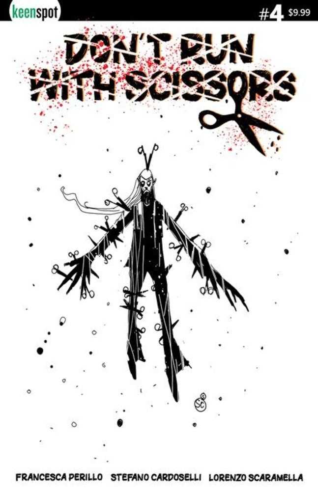 Dont Run With Scissors #4 Cover C Stefano Cardoselli Black And White Variant