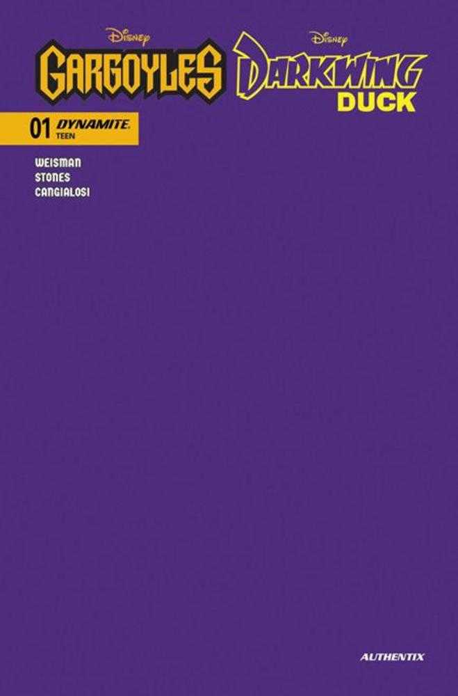 Gargoyles Darkwing Duck #1 Cover O Darkwing Purple Blank Authentix Foc Bonus Variant