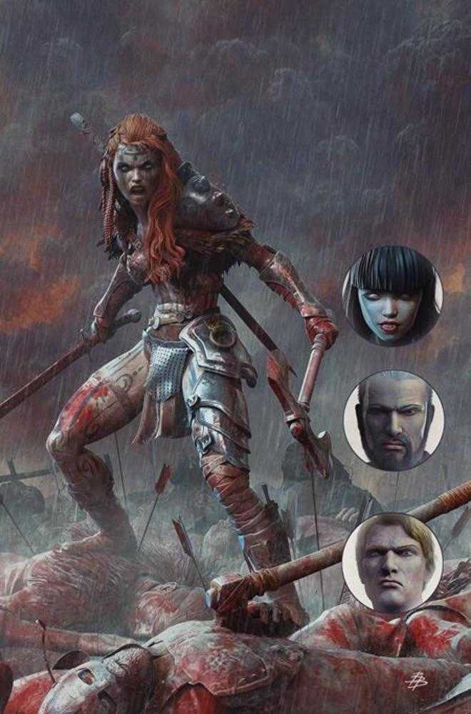 Giant Sized Savage Tales (One Shot) Portada K Inc 1:15 Bjorn Barends Variante de Arte Completo de Red Sonja