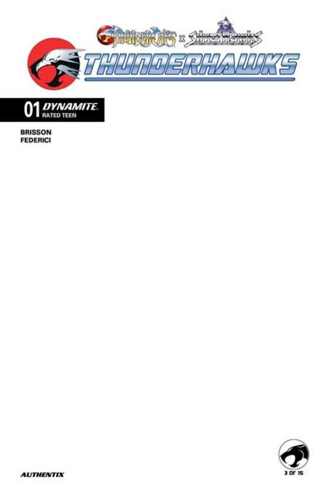 Thundercats X Silverhawks Thunderhawks #1 Portada F Variante Auténtica en Blanco
