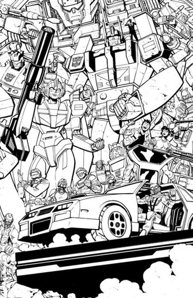 Mask #1 Cover F Tom Reilly Energon Universe Third Anniversary Black & White Connecting Variant