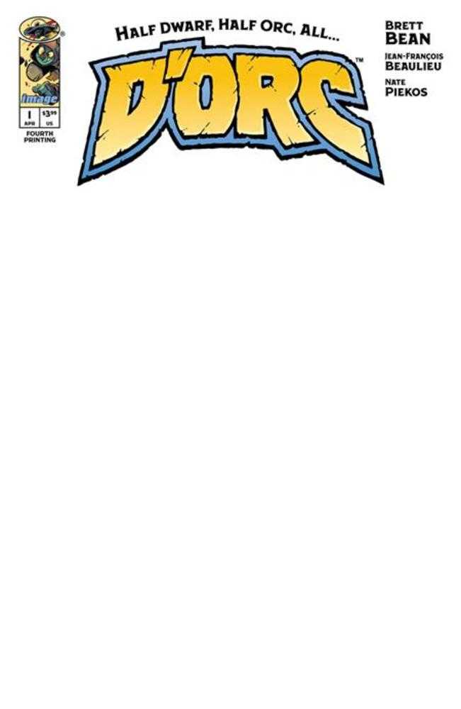 Dorc #1, cuarta impresión, portada B en blanco para bocetos