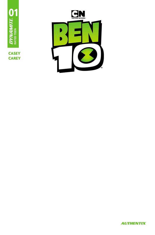 Ben 10 #1 2nd Printing Cover C Blank Authentix Variant