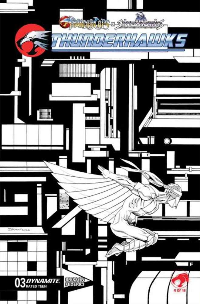 Thundercats X Silverhawks Thunderhawks #3 Cover K Declan Shalvey Line Art Variant