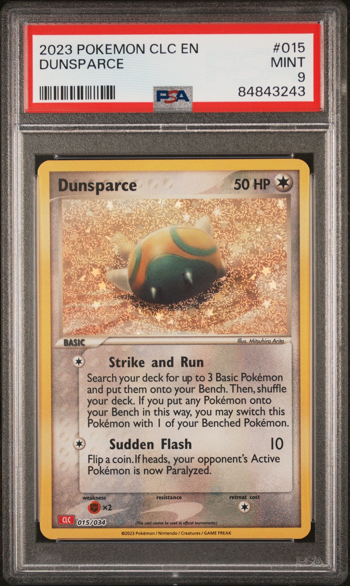 2023 POKEMON CHARIZARD &amp; HO-OH ex DECK DUNSPARCE #15 PSA 9