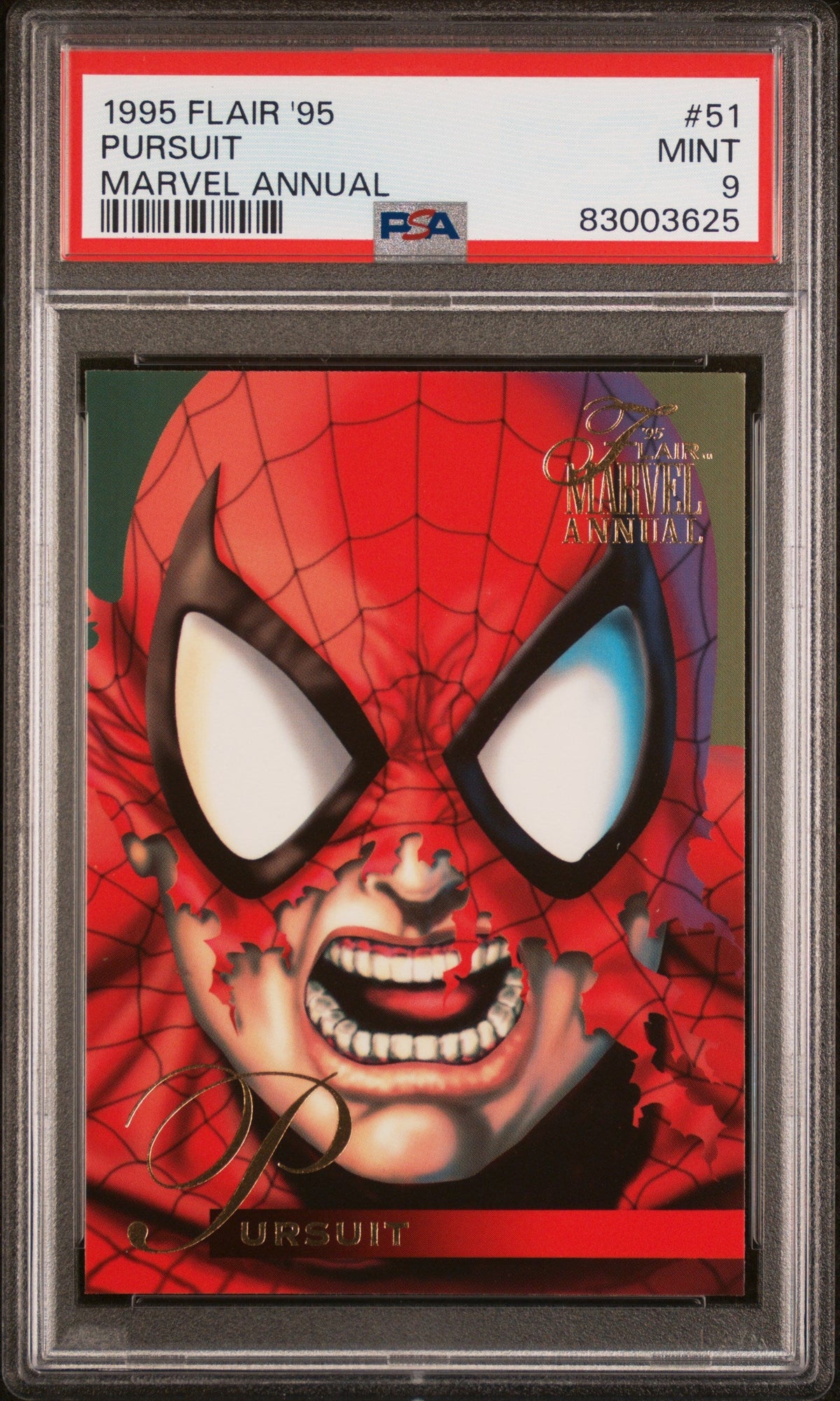 1995 FLAIR &#39;95 MARVEL ANNUAL PURSUIT MARVEL ANNUAL #51 - PSA 9