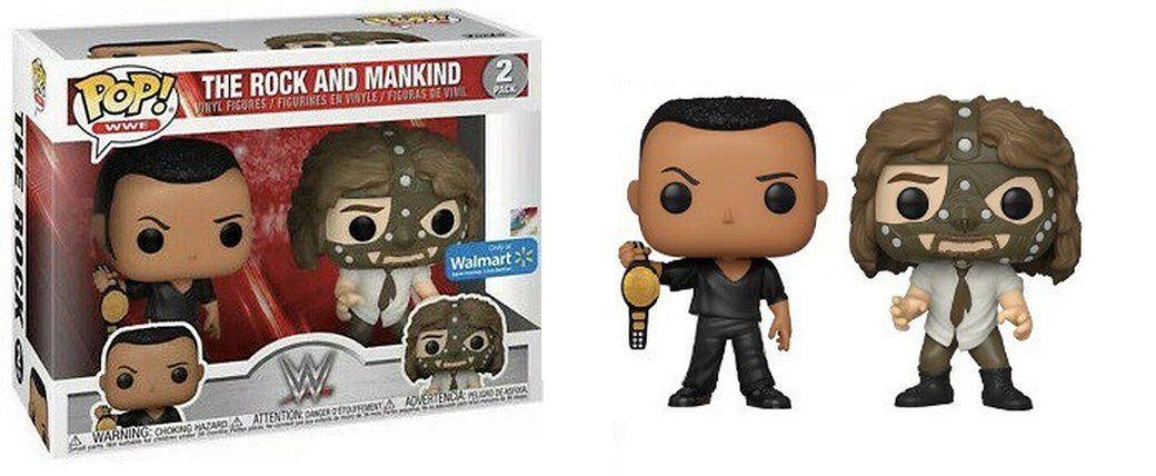 The Rock &amp; Mankind (WWE) 2-pk - Walmart Exclusive