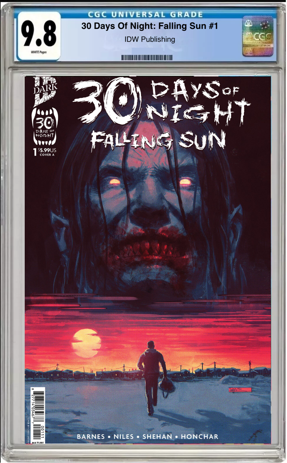 Comic book cover of 30 Days of Night: Falling Sun #1 Cover A with CGC grading label.