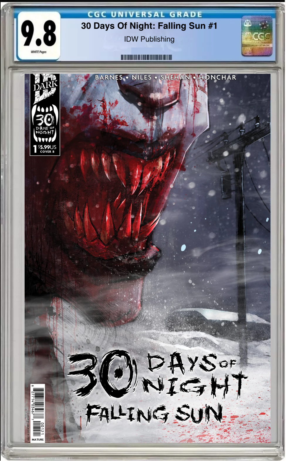 Comic book cover of 30 Days of Night: Falling Sun #1 Cover B with CGC grading label.