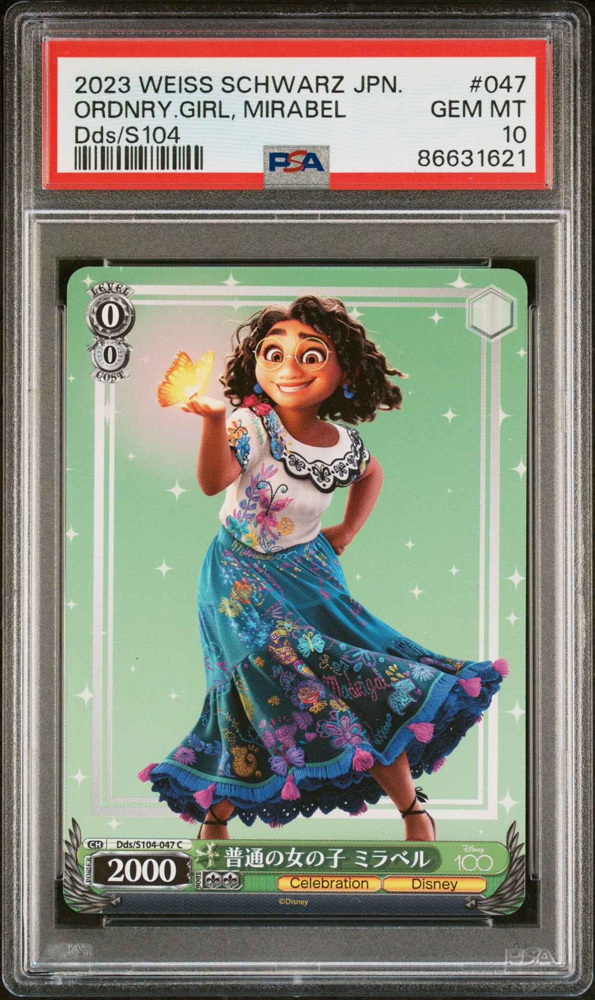 2023 WEISS SCHWARZ JAPANESE DISNEY 100 ORDNRY.GIRL, MIRABEL Dds/S104 47 PSA 10