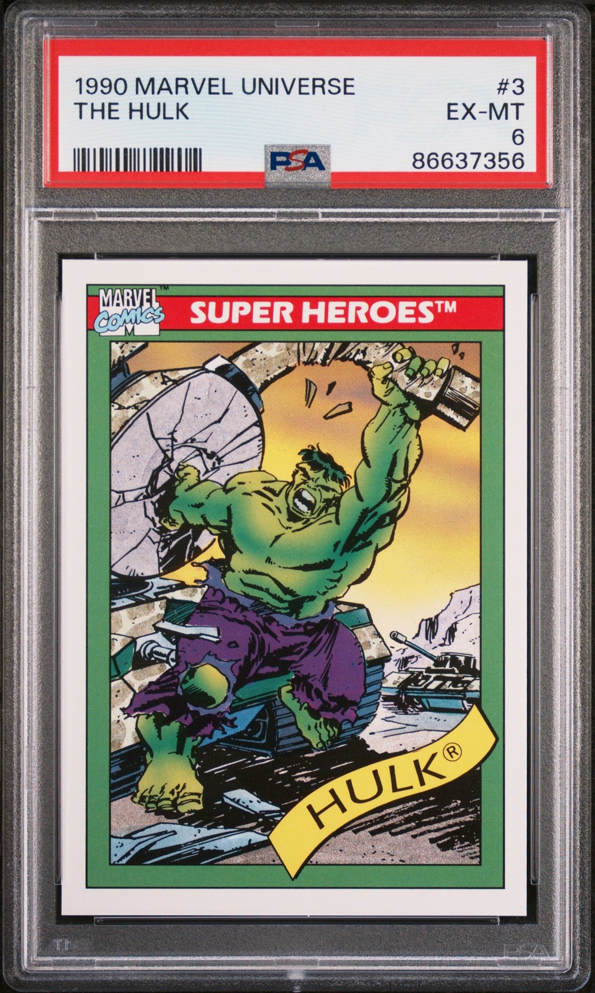 1990 MARVEL UNIVERSE THE HULK  #3 - PSA 6