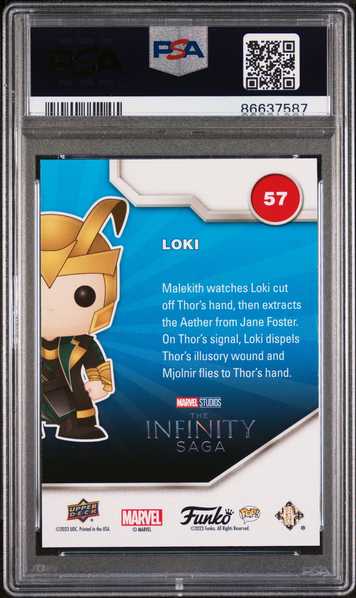 2023 UPPER DECK FUNKO POP MARVEL  LOKI CONVENTION #57  PSA 10