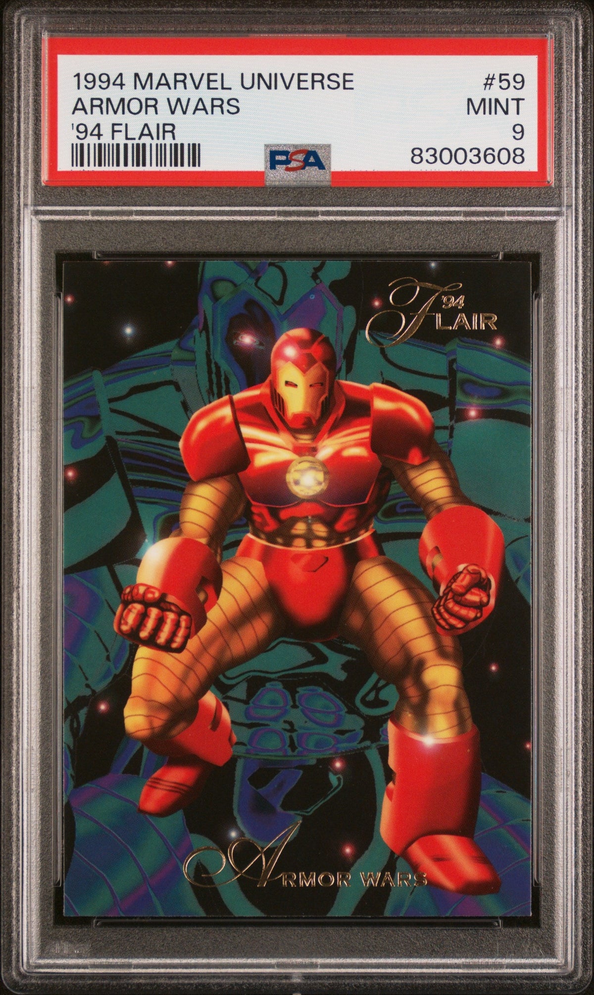 1994 MARVEL UNIVERSE &#39;94 FLAIR ARMOR WARS 94 FLAIR #59 - PSA 9