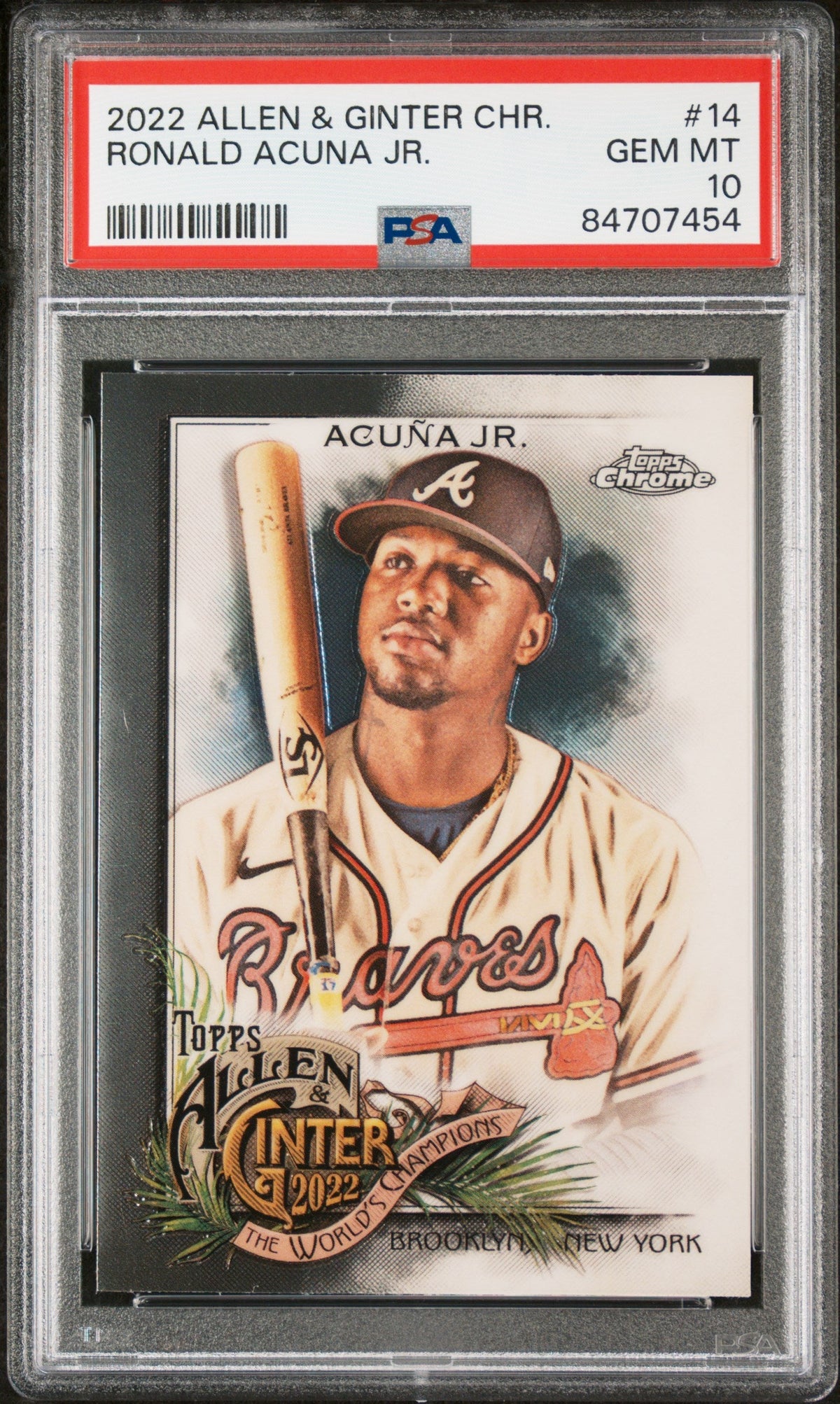 2022 TOPPS ALLEN &amp; GINTER CHROME RONALD ACUNA JR.  #14 - PSA 10