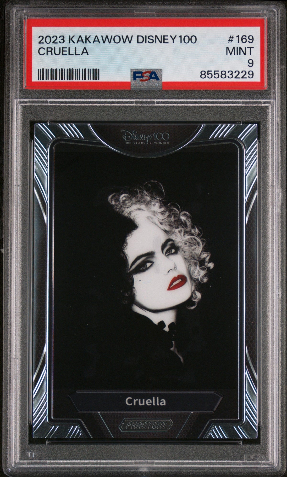 2023 KAKAWOW PHANTOM DISNEY 100 WONDROUS CHARACTER CRUELLA 169 PSA 9