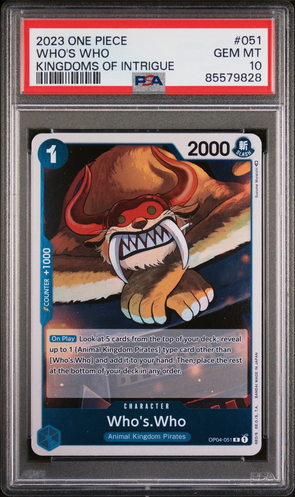 2023 ONE PIECE KINGDOMS OF INTRIGUE WHO&#39;S WHO #51 - PSA GEM MT 10