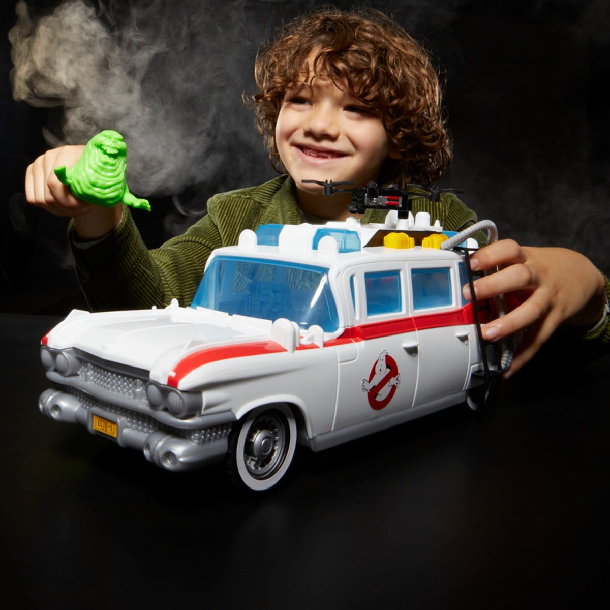 Ghostbusters Track &amp; Trap Ecto-1 Toy Vehicle with Fright Features Ecto-Stretch Tech Slimer