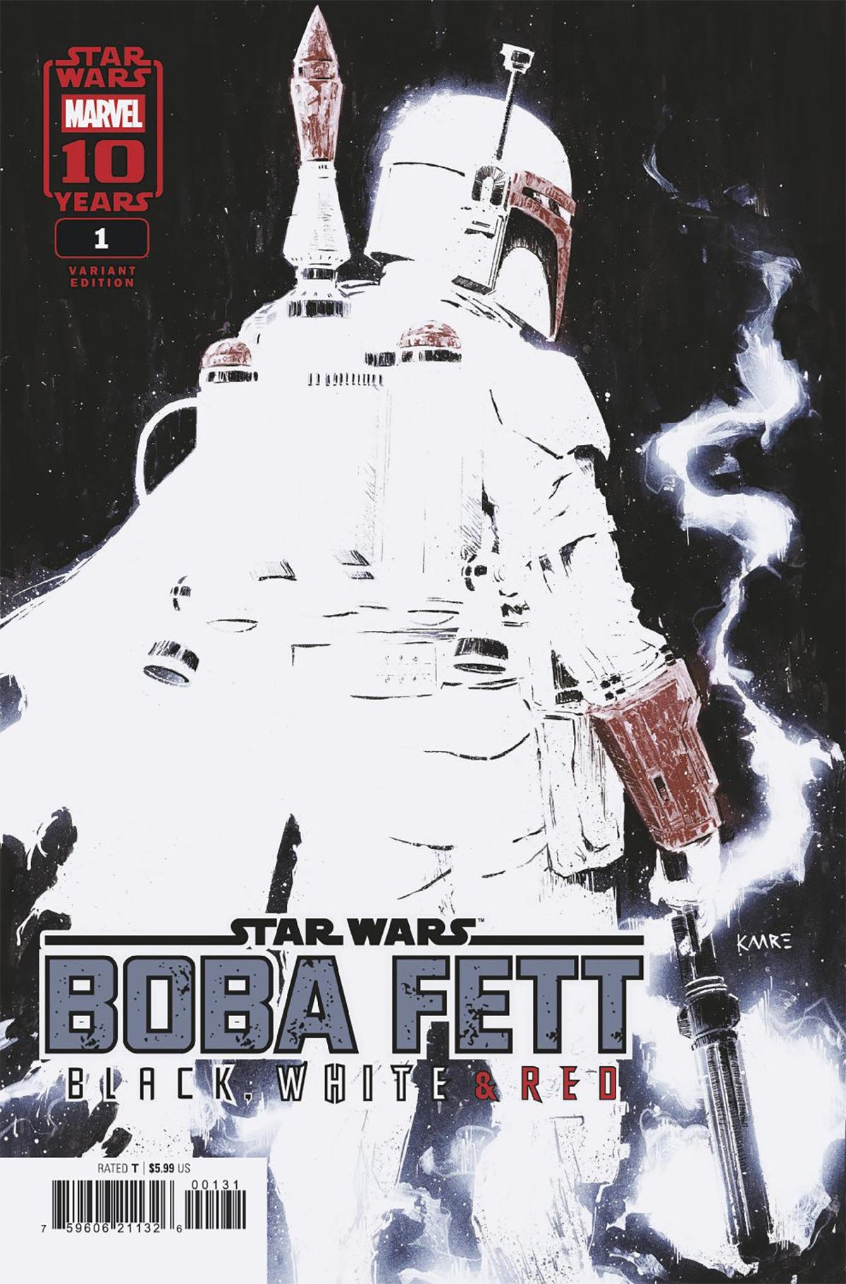Star Wars: Boba Fett   Black, White &amp; Red #1 Kaare Andrews Variant