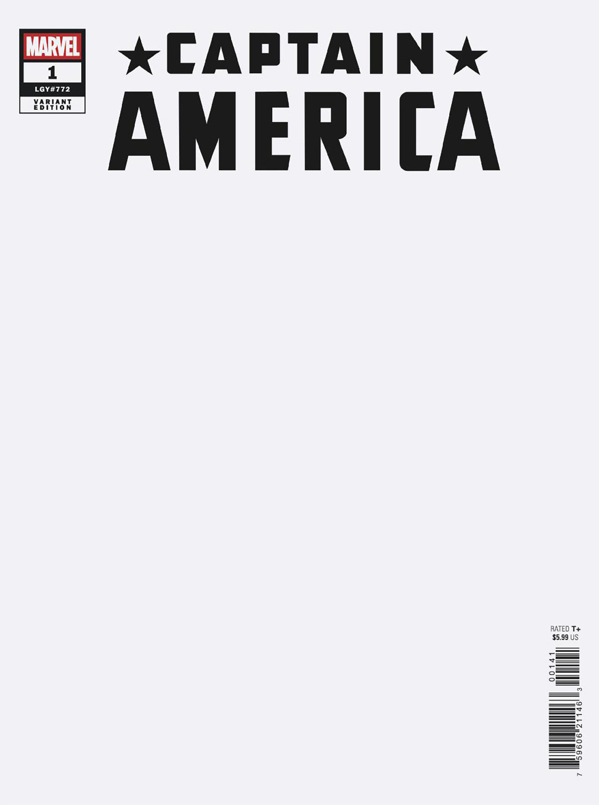 Capitán América #1 Variante de portada en blanco