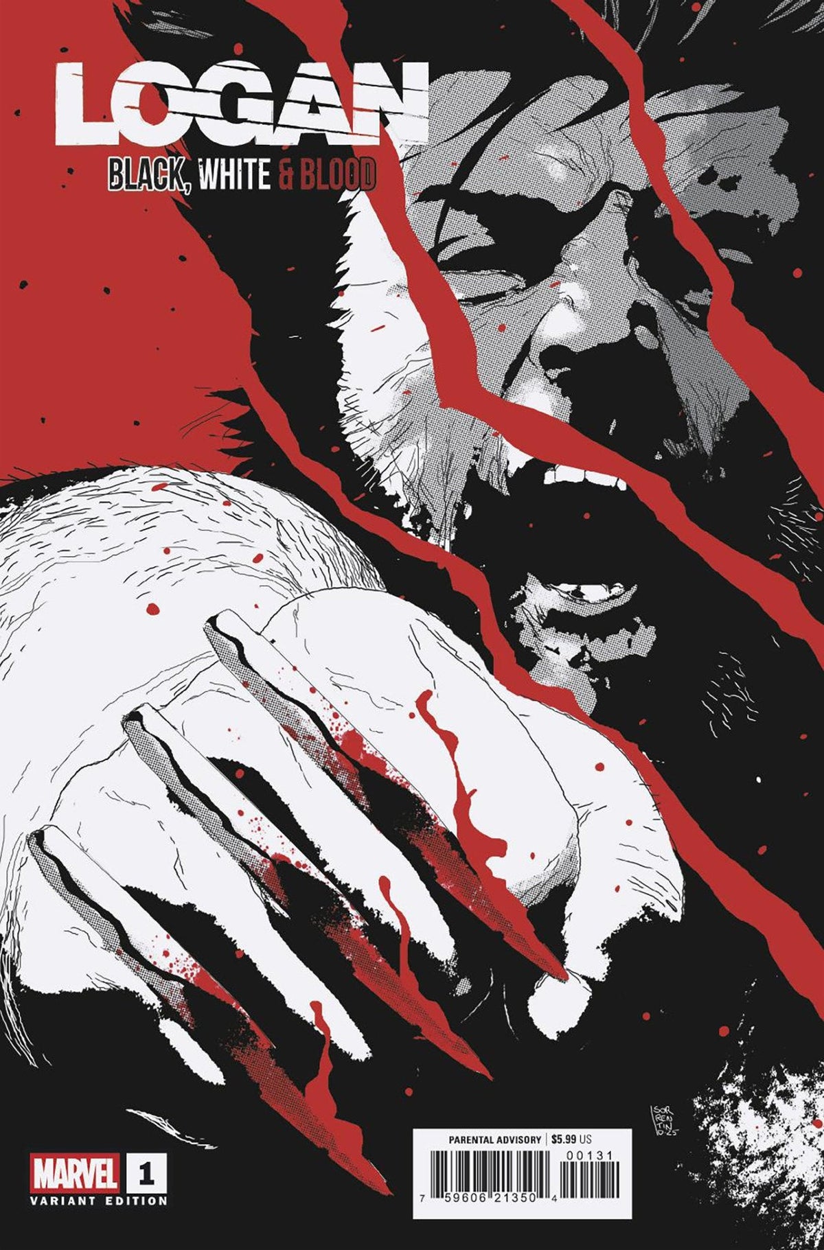 Logan: Blanco, Negro y Sangre #1 Portada Variante de Andrea Sorrentino