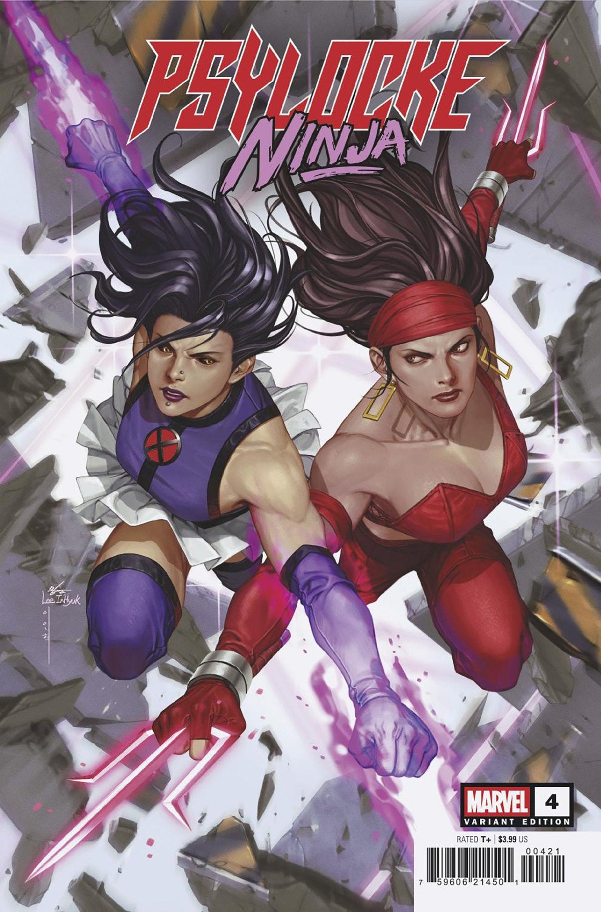 Psylocke: Ninja #4 Variantes de Inhyuk Lee contra Elektra