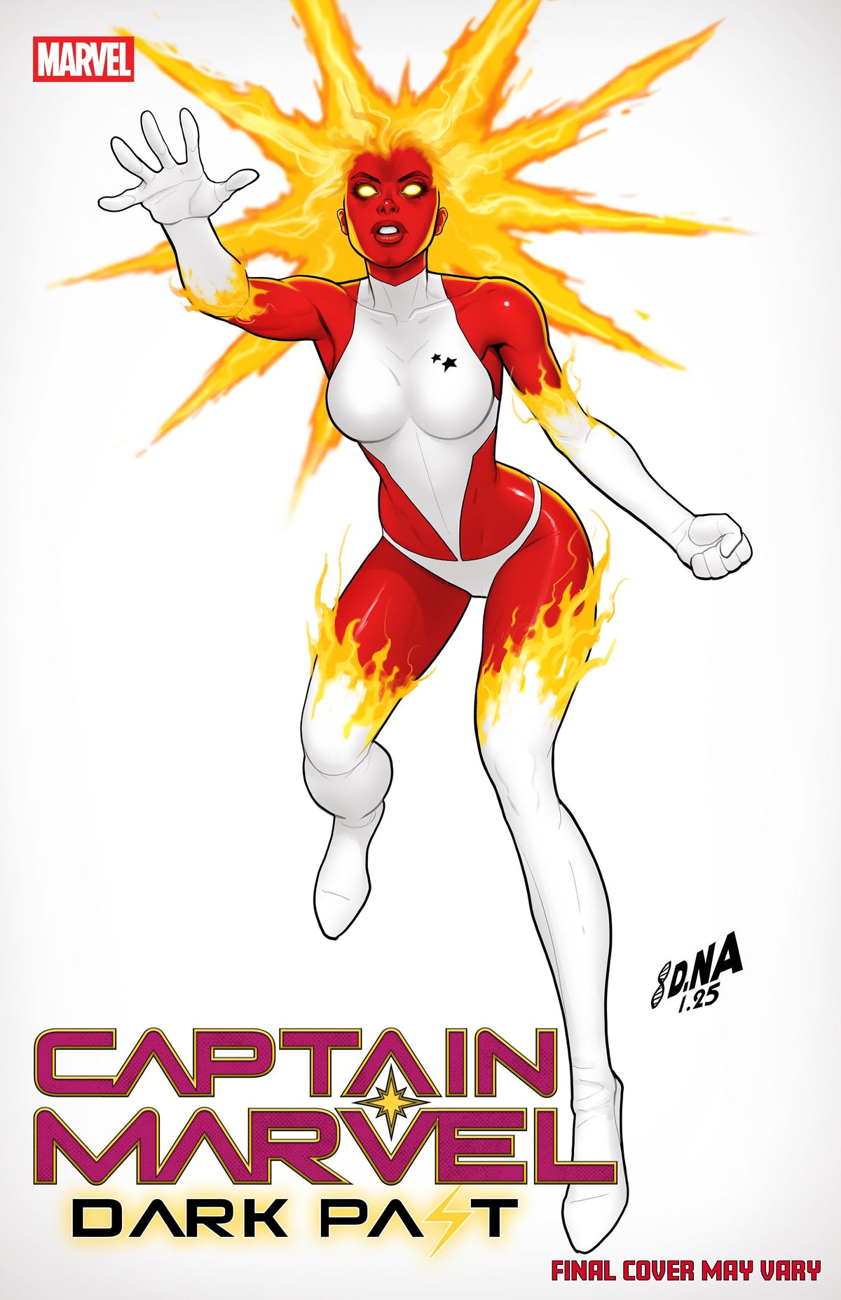 Capitana Marvel: Pasado Oscuro #1 Portada Alternativa Blanca de David Nakayama