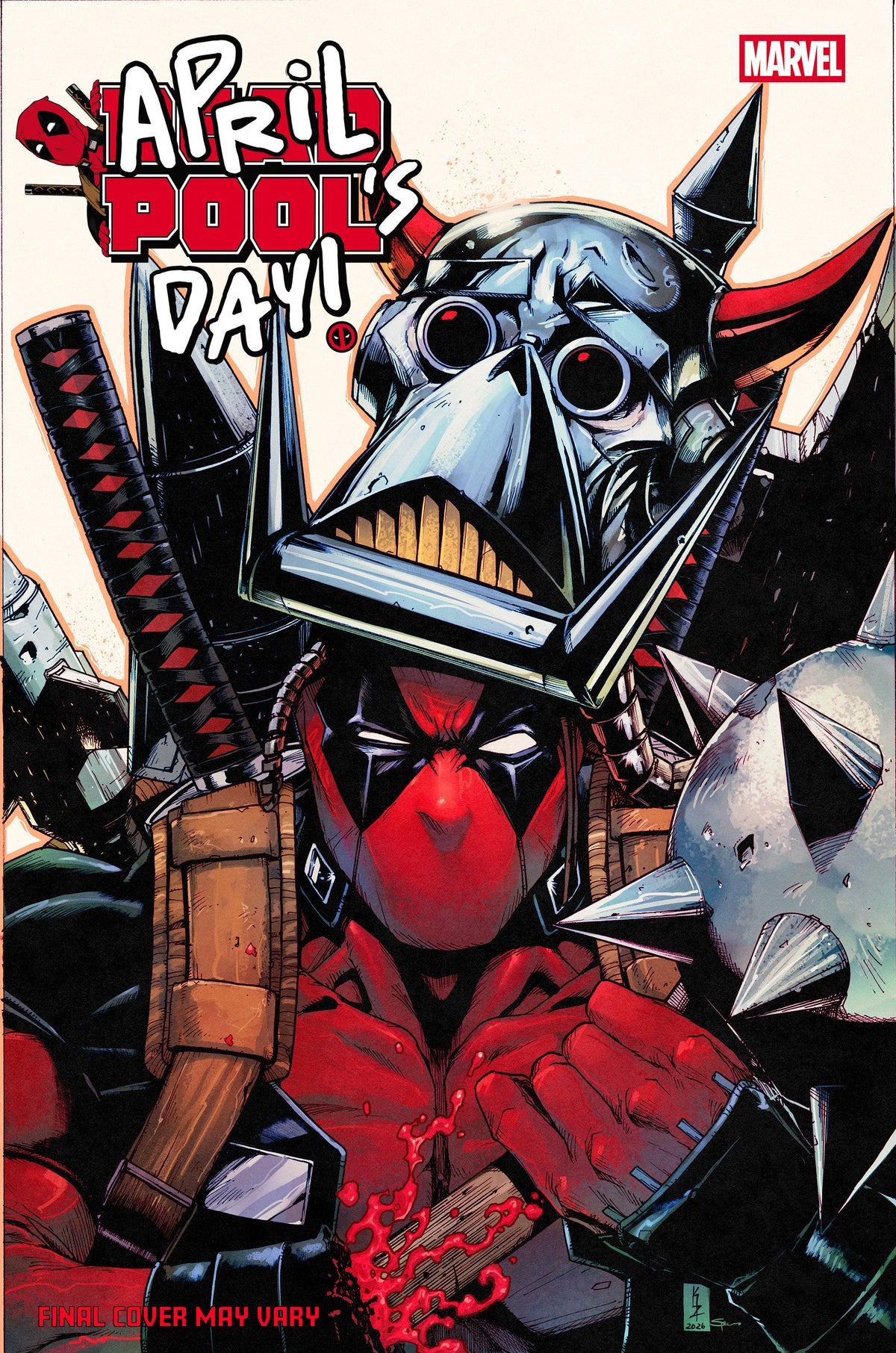 Deadpool: April Pool's Day #1 Variante de Death's Head de Kei Zama