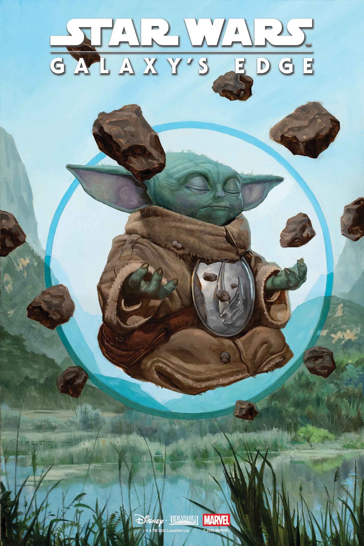 Star Wars: Galaxy's Edge Ecos del Imperio #1 Variantes de E.M. Gist de Mandalorian y Grogu