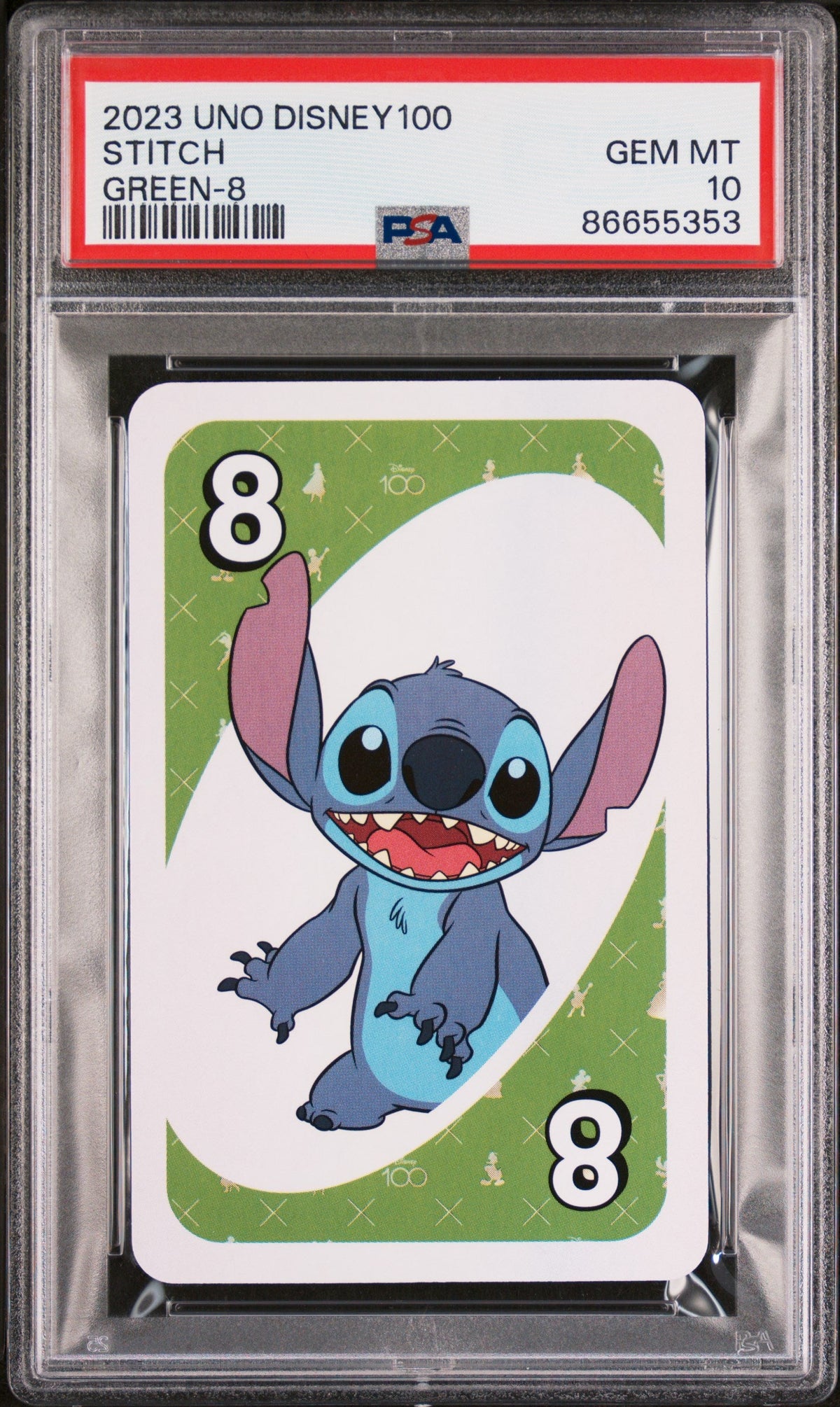 2023 UNO DISNEY 100 STITCH GREEN 8 PSA 10