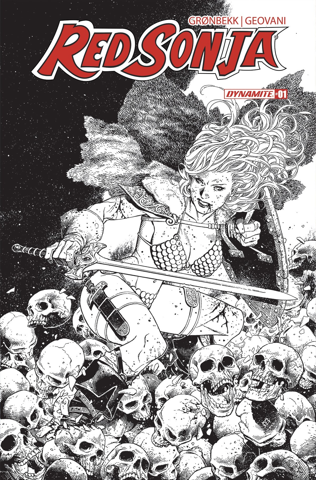 Red Sonja 2023 #1 T 1:20 Jim Cheung Line Art Variant (07/19/2023) Dynamite