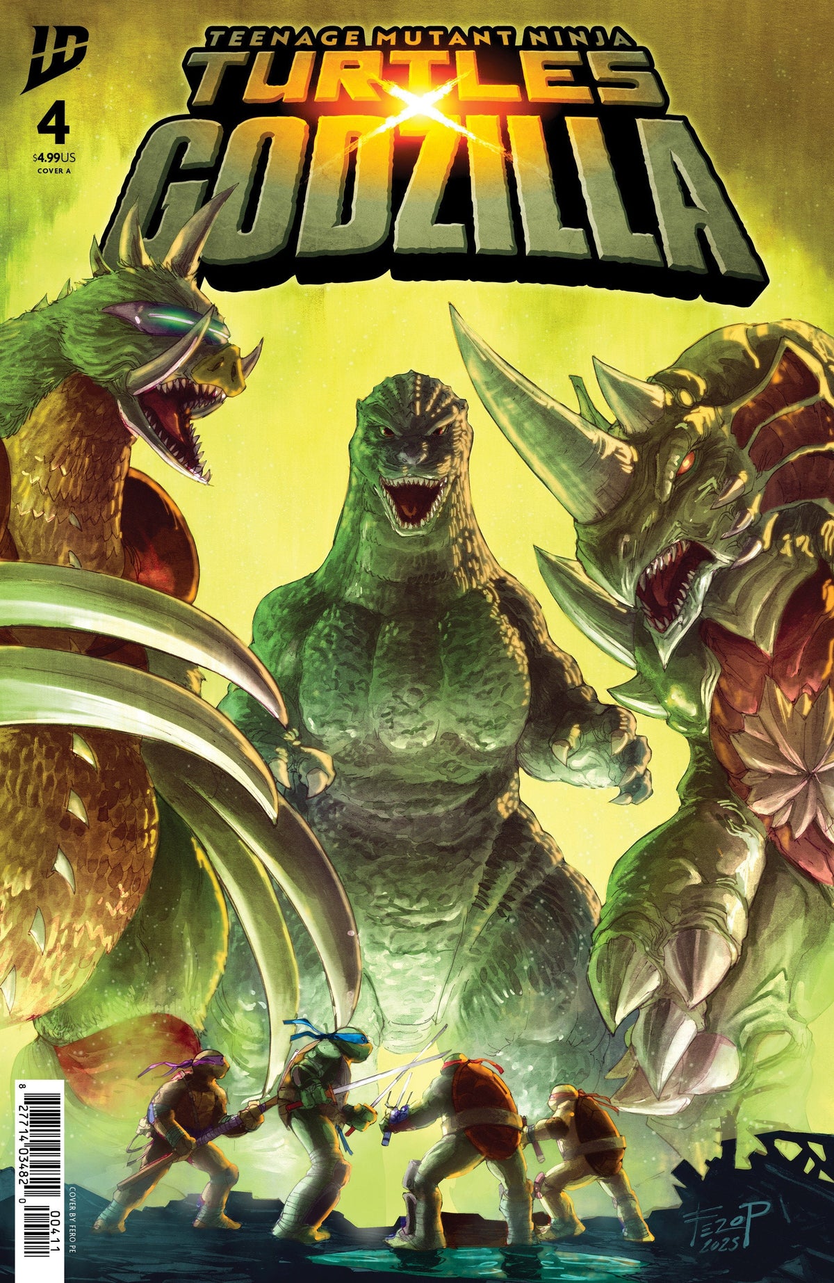 Teenage Mutant Ninja Turtles X Godzilla #4 Portada A (Pe)