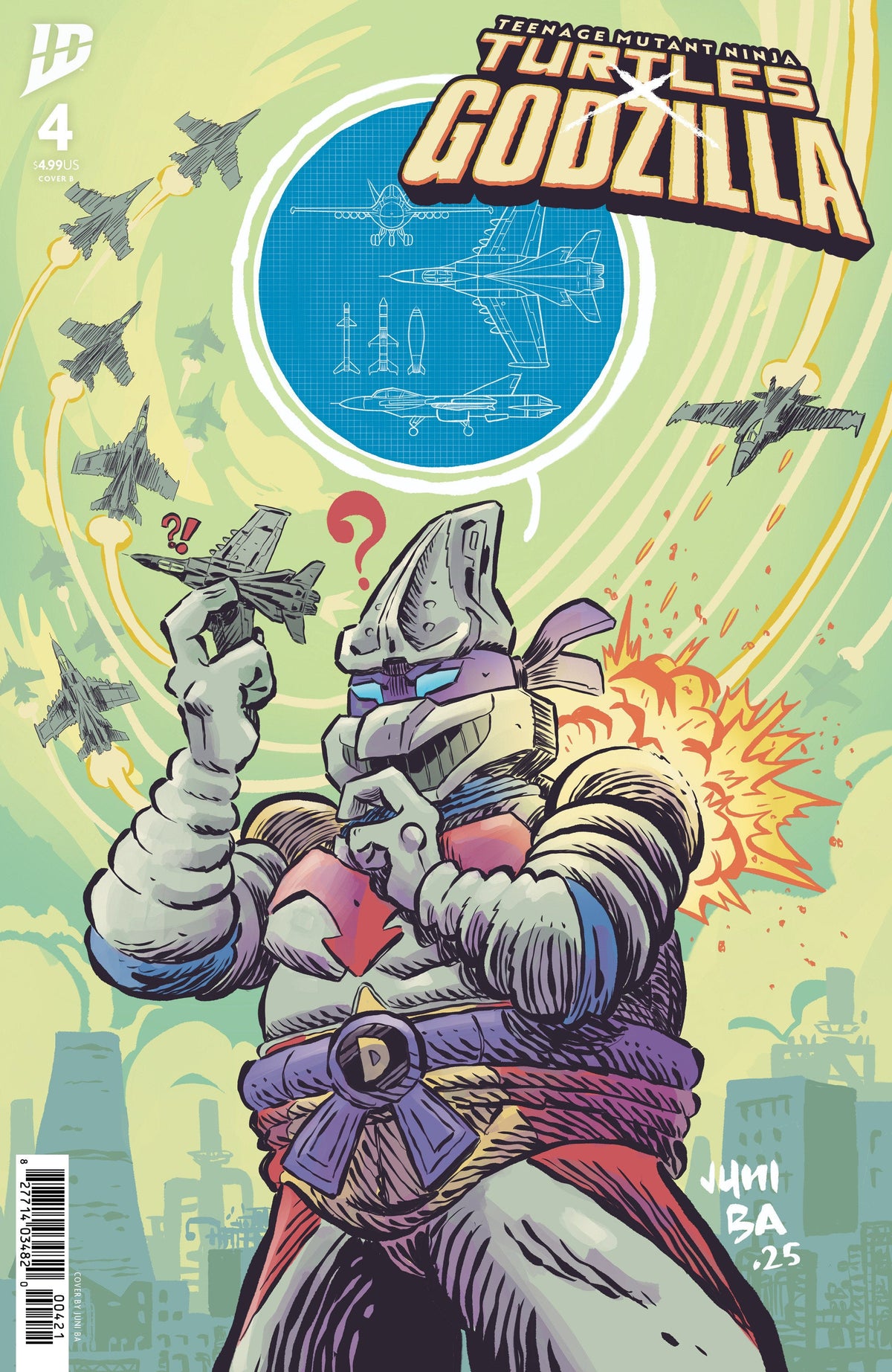 Tortugas Ninja Mutantes Adolescentes X Godzilla #4 Portada Variante B (Ba)