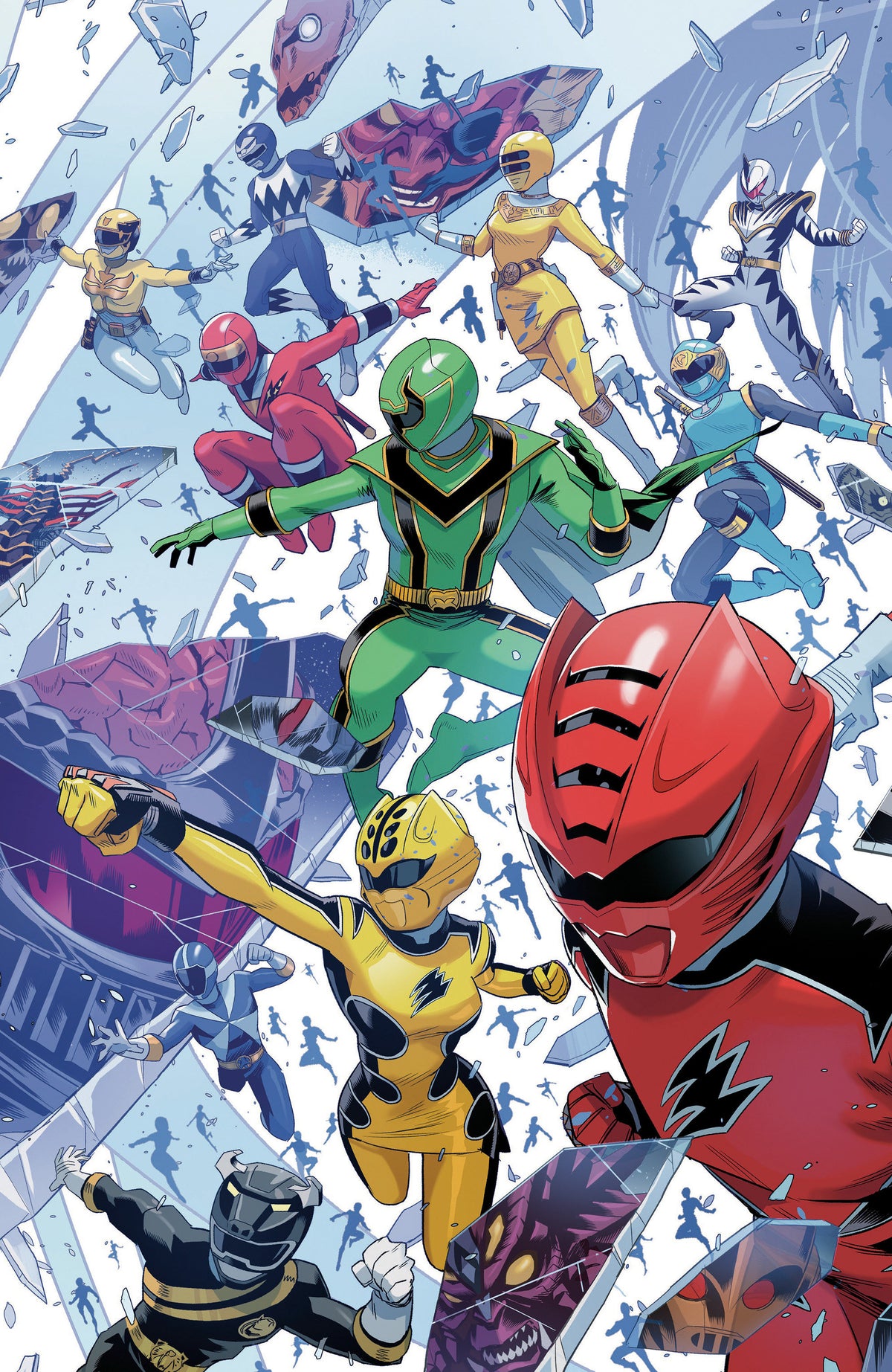 Power Rangers Unlimited #1 C Every Ranger Ever Cardstock Connecting Variant (Full Art, Zonno)
