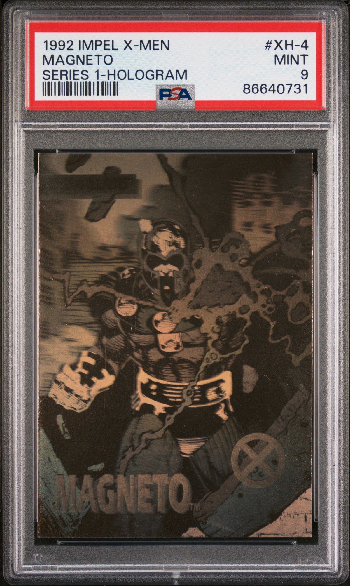 1992 IMPEL X-MEN SERIES 1-HOLOGRAM MAGNETO SERIES 1-HOLOGRAM #XH-4 - PSA 9