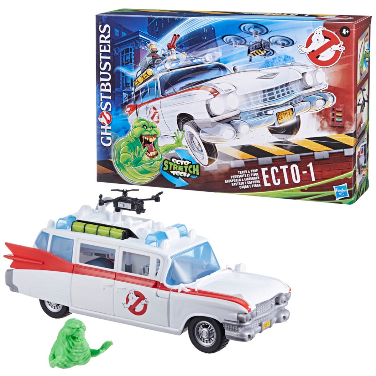 Ghostbusters Track &amp; Trap Ecto-1 Toy Vehicle with Fright Features Ecto-Stretch Tech Slimer