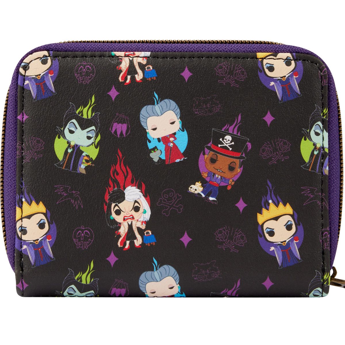 Disney Villains Print Zip-Around Wallet